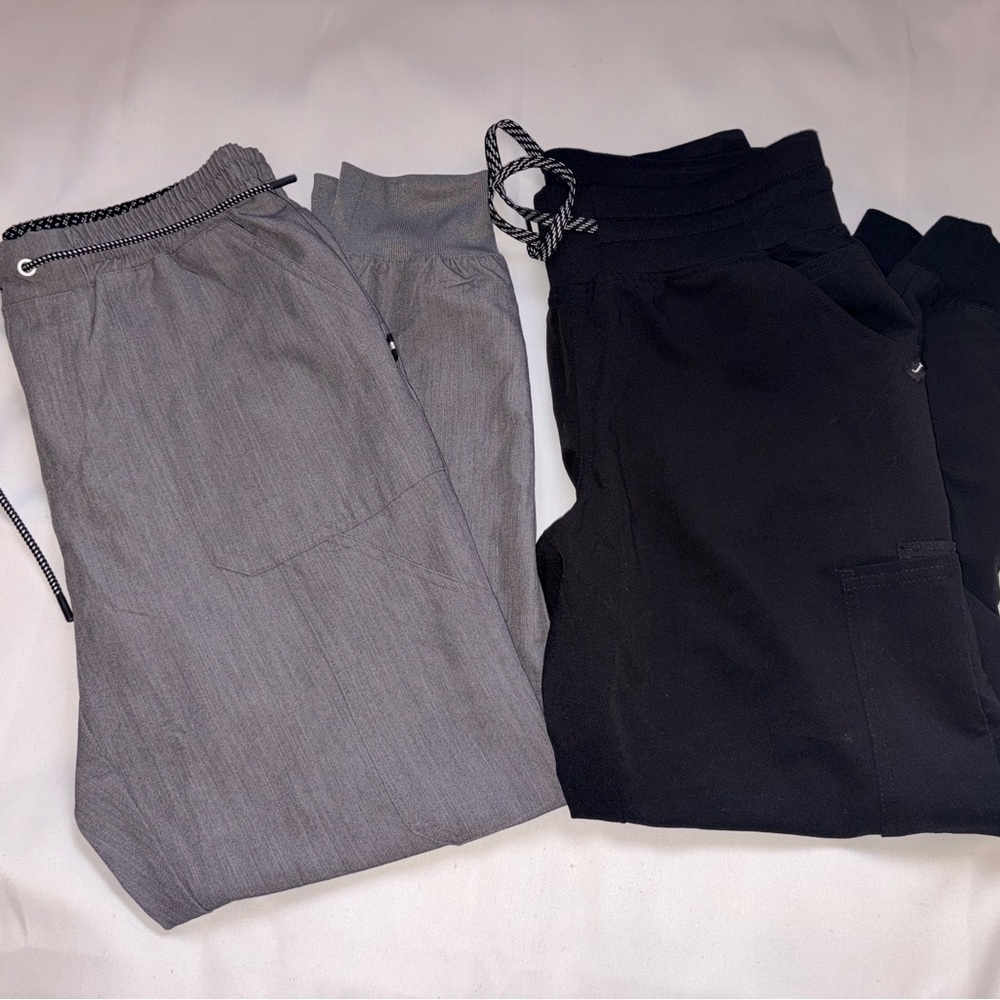 Women Gray and Black Srub Joggers